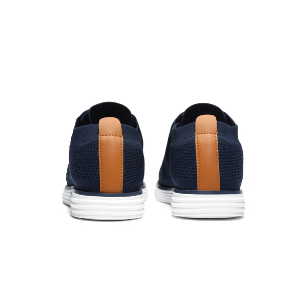 [KnitFlex Breeze] Men's Knitted Oxford Sneaker Shoes - DARK BLUE - 5